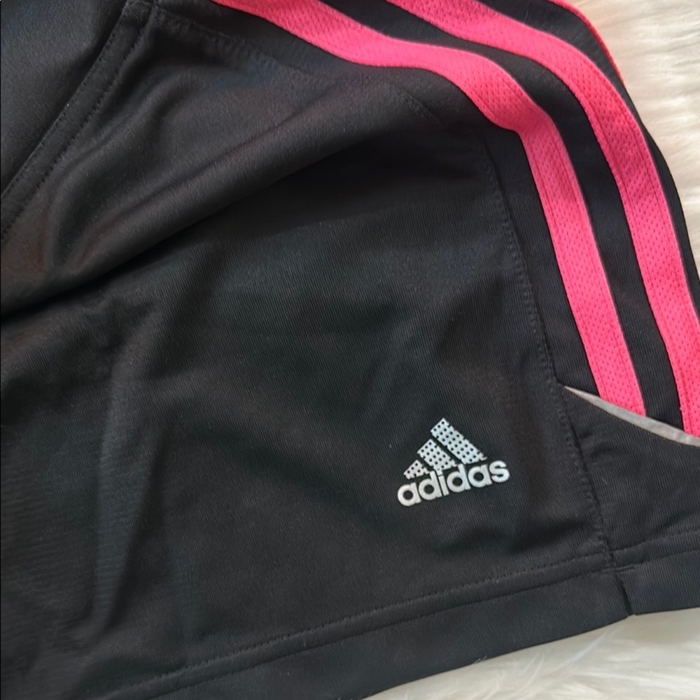 Adidas Pink and Black Athletic Shorts with Moisture-Wicking Fabric Size Medium - Picture 4 of 16